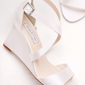 David’s Bridal Touch Ups Jenna Ivory Wedge Sandals